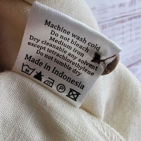 Dandy Del Mar Brisa Shirt Men's Sz XL Beige Casual Button Down Linen Blend EUC! - Picture 7 of 9